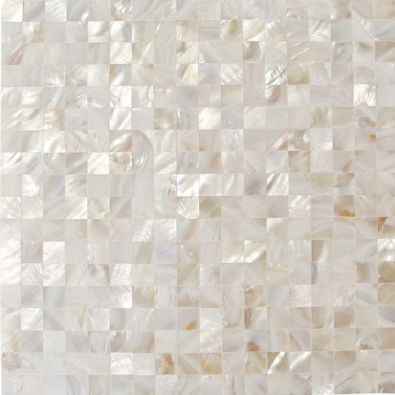 Serene White Squares Groutless Pearl Shell Jpg